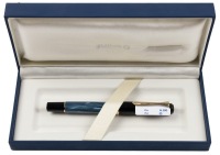 Pelikan M200 Blue Marbled Fountain Pen Medium Gold Plated Steel Nib