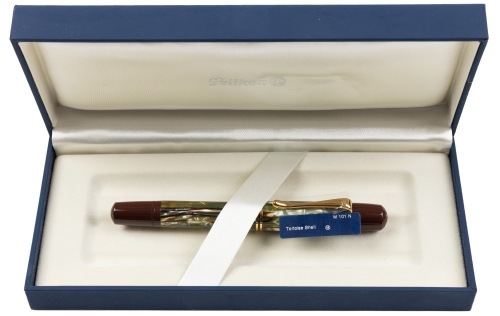 Pelikan M101N Shell Brown Fountain Pen Medium 14K Nib