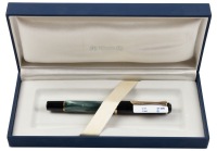 Pelikan M200 Green Marbled Fountain Pen Broad Gold Plated Steel Nib