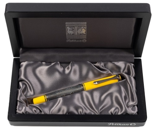 Pelikan M710 Toledo Yellow and Silver Fountain Pen Medium 18K Nib