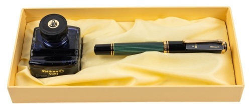 Pelikan M1000 Green Striped Fountain Pen Medium 18K Nib