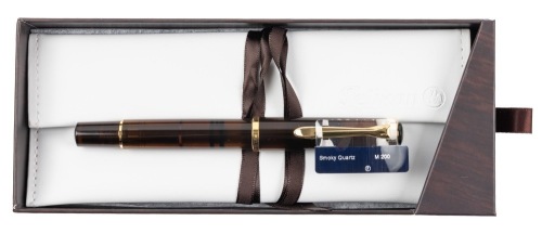 Pelikan M200 Smoky Quartz Fountain Pen Fine Gold Plated Steel Nib