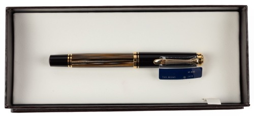Pelikan M400 Tortoise Brown Fountain Pen Medium 14K Nib
