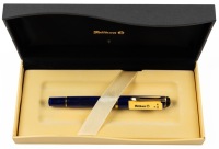 Pelikan M200 Blue Transparent Fountain Pen Medium Gold Plated Steel Nib