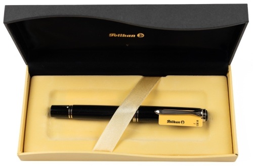 Pelikan M805 Black Silver Fountain Pen Fine 18K Nib