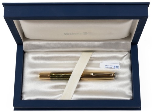 Pelikan M450 Tortoise Gold Fountain Pen Medium 18K Nib