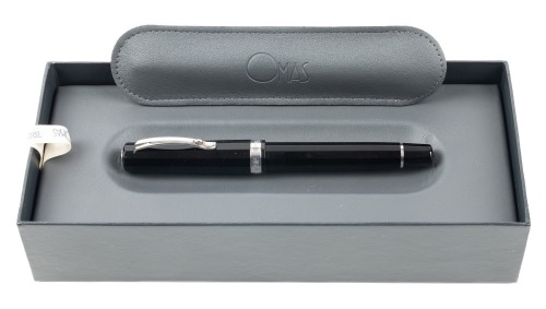 OMAS Milord Black Silver Rollerball Pen