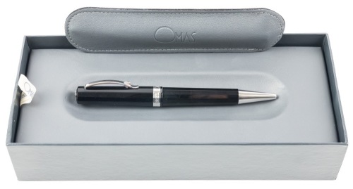 OMAS Milord Black Silver Ballpoint Pen