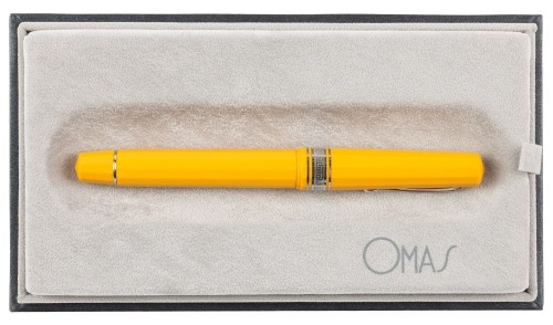 OMAS Arte Italiana Art Deco Yellow Fountain Pen Medium Titanium Nib