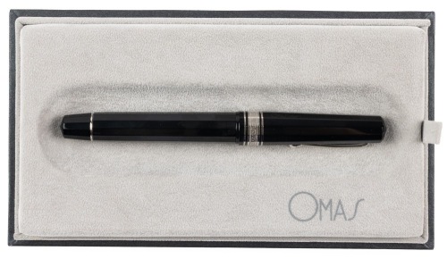 OMAS Arte Italiana Art Deco Black Fountain Pen Medium Titanium Nib