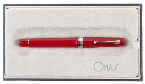 OMAS Arte Italiana Art Deco Red Fountain Pen Medium Titanium Nib
