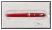 OMAS Arte Italiana Art Deco Red Fountain Pen Medium Titanium Nib