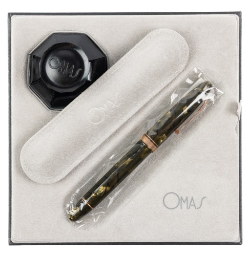 OMAS Ogiva Limited Edition Green Saft Rose Gold Trim Fountain Pen Fine Extra Flex 14K Gold Nib