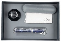 OMAS Paragon Limited Edition Royal Blue Marble Silver Trim Fountain Pen Medium 18K Nib