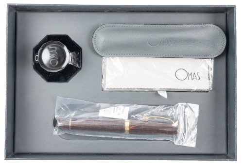 OMAS Paragon Arco Bronze Gold Trim Fountain Pen Medium 14K Nib