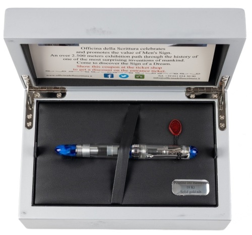 Aurora 88 Demonstrator Minerali Blue Fountain Pen Medium Nib