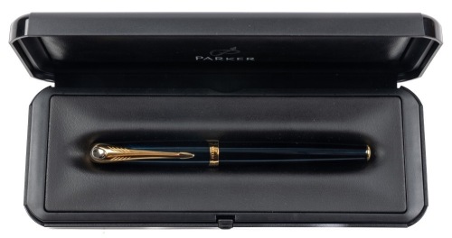 Parker Ellipse Blue Lacquer Fountain Pen Medium Nib