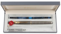Parker Sonnet Prestige Sterling Cisele Gold Trim Fountain Pen Fine Nib