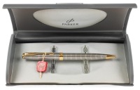 Parker Sonnet Sterling Silver Cisele Gold Trim Ballpoint Pen