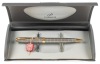 Parker Sonnet Sterling Silver Cisele Gold Trim Ballpoint Pen