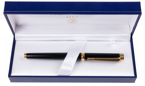Waterman Harmonie Black Gold Trim Fountain Pen Medium Nib