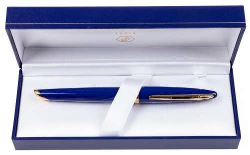 Waterman Carene Blue Gold Trim Fountain Pen Fine Nib