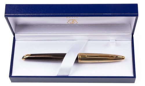 Waterman Carene Deluxe Amethyst Bronze Special Edition Gold Trim Fountain Pen Fine Nib
