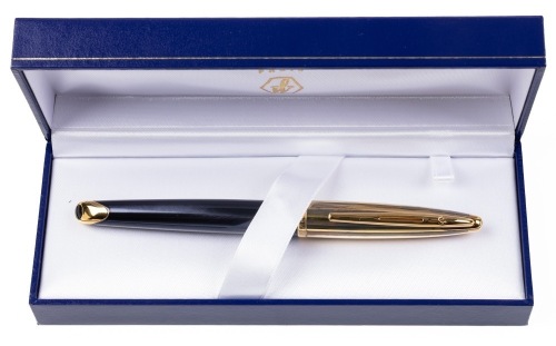 Waterman Carene Deluxe Prussian Blue Special Edition Gold Trim Fountain Pen Fine Nib