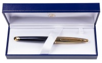 Waterman Carene Deluxe Prussian Blue Special Edition Gold Trim Fountain Pen Fine Nib
