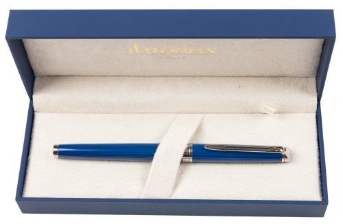Waterman Hemisphere Blue Obsession Chrome Trim Fountain Pen Medium Nib