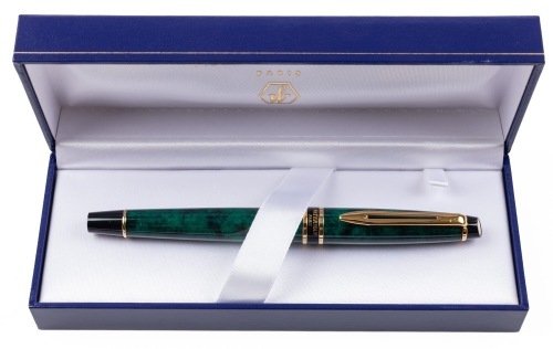 Waterman Expert II France Prussian Green Gold Trim Rollerball Pen