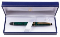 Waterman Expert II France Prussian Green Gold Trim Rollerball Pen