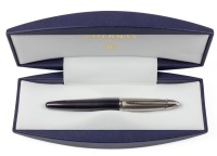 Waterman Edson Diamond Black&Acirc; Platinum Trim Fountain Pen Medium Nib