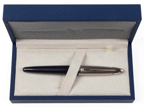 Waterman Edson Diamond Black&Acirc; Platinum Trim Fountain Pen Fine Nib