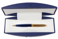 Waterman Edson Sapphire Blue Gold Trim Ballpoint Pen