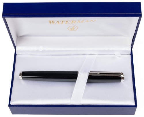 Waterman Exception Night & Day Black and Silver Silver Trim Fountain Pen Medium Nib