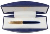 Waterman Edson Sapphire Blue Gold Trim Fountain Pen Extra Fine Nib