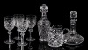 Waterford Crystal Barware Including Two Decanters, a Pitcher and Four Goblets