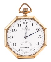 Imperial Non Magnetic Pocket Watch in an Octagonal Sided Case 14K Gold Plated