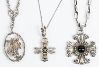 Three Excellent Sterling Silver Pendants of Faith with Sterling Silver Chains