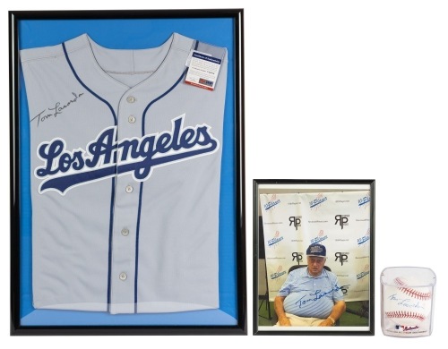 Tom Lasorda: Los Angeles Dodgers Manager and Hall of Famer Autographed Jersey, Photo and Baseball