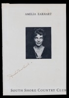 Amelia Earhart Signed Program Cover Photo as Keynote Speaker. Superb Signature, Clearly Legible, 1935.