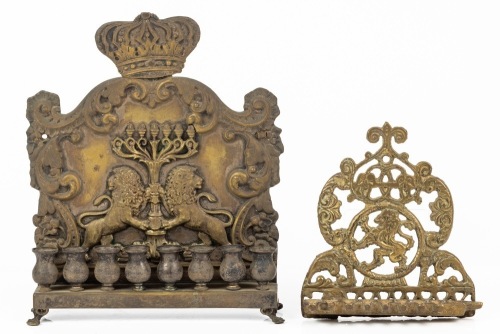 Two Antique Menorahs, Both Quite Appealing with Fine Aged Patina