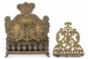 Two Antique Menorahs, Both Quite Appealing with Fine Aged Patina