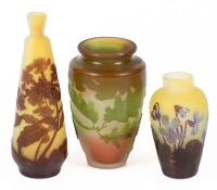Three Fine Pieces by &Atilde;&permil;mile Gall&Atilde;&copy; Including an Exceptional 3 Layered Oak Leaf and Acorn Vase