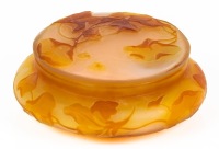 Gall&Atilde;&copy; Cameo Glass Powder or Dresser Box in Yellow, Peach and Orange