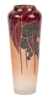 Moda Acid Etched and Enameled Vase in a Great Art Deco Design