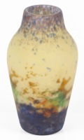 Mueller Fr&Atilde;&copy;res Luneville Multi-Color Vase Achieved by Splatter Glass in the Mold Process.