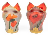 Two Matching Indiana Verrerie Legras with Extraordinary Colors