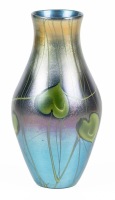 Tiffany Favrile Iridescent Blue Hearts and Vines
